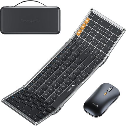 ProtoArc Foldable Keyboard and Mouse, XKM01 True Full-Size Folding