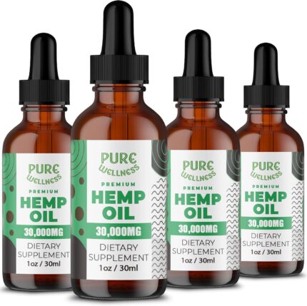 Pure Wellness Hemp Seed Oil Drops, Omega 3 6 9 Fatty Acids, Organic,