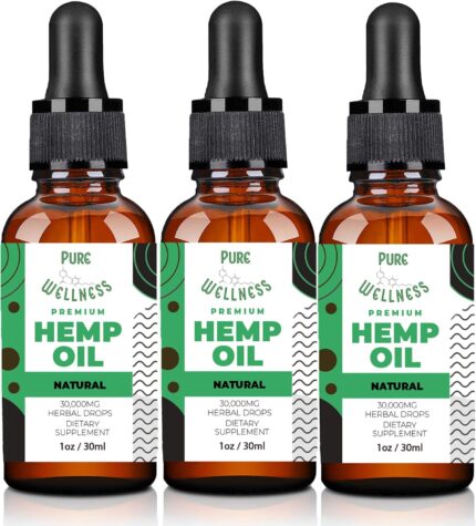 Pure Wellness Hemp Seed Oil Drops Peppermint Flavor for Improved