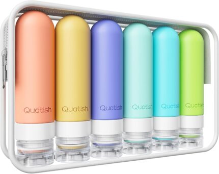 Quatish Travel Bottles for Toiletries 6 Pack, Original Patented