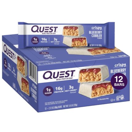 Quest Nutrition Crispy Blueberry Cobbler Hero Protein Bar, 16g Protein