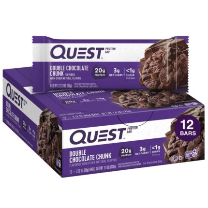 Quest Nutrition Double Chocolate Chunk Protein Bars, 20g Protein Bars,