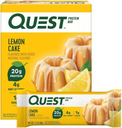Quest Nutrition Lemon Cake Protein Bars, High Protein, Low Carb,