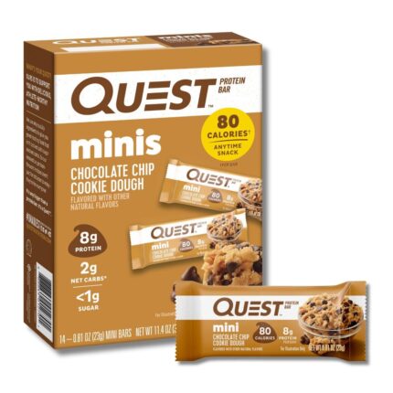 Quest Nutrition Mini Chocolate Chip Cookie Dough Protein Bars, 8g