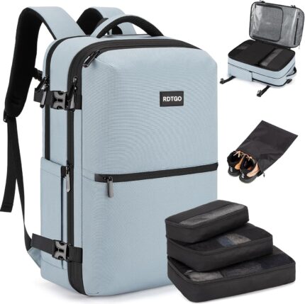 RDTGO Carry on Backpack, 40L Flight Approved Travel Backpack for Men &