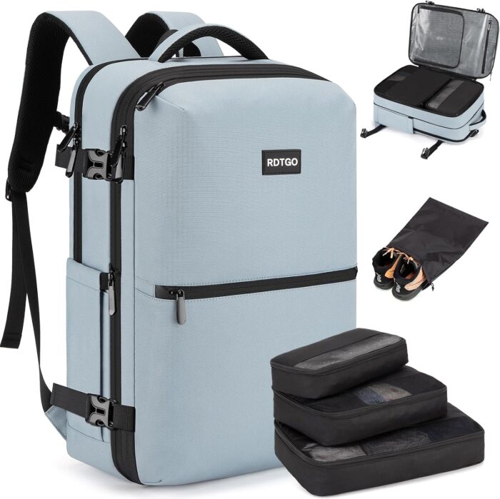 RDTGO Carry on Backpack, 40L Flight Approved Travel Backpack for Men &