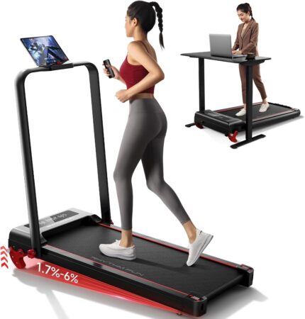 RHYTHM FUN Treadmill With Incline, Walking Pad With Handle