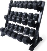 RITFIT 300/350/450/200/210 LB Rubber Hex Dumbbells Set with