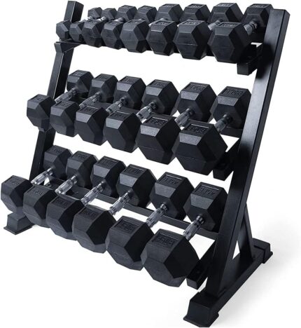 RITFIT 300/350/450/200/210 LB Rubber Hex Dumbbells Set with