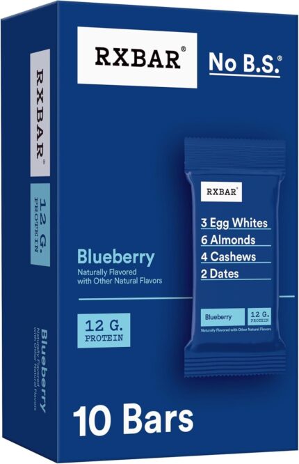 RXBAR Protein Bars, Protein Snack, Snack Bars, Blueberry, 18.3oz Box