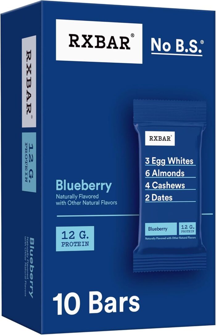 RXBAR Protein Bars, Protein Snack, Snack Bars, Blueberry, 18.3oz Box