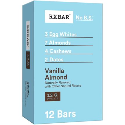 RXBAR Protein Bars, Protein Snack, Snack Bars, Vanilla Almond, 22oz
