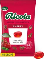 Ricola Cherry Throat Drops, 45 Count, Daily Drops For Delicious Throat