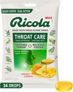 Ricola Max Honey Lemon Throat Care Large Bag | Cough Suppressant Drops