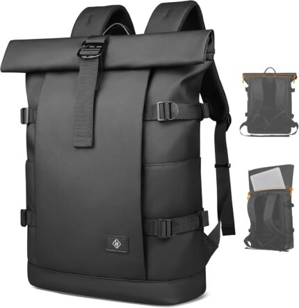 Roll Top Backpack Laptop Backpack for Men Women 15.6" Computer Bag
