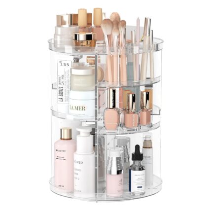 Rotating Makeup Organizer, DIY 8 Adjustable Layers Spinning Skincare