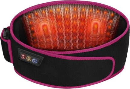 SHINE WELL Back Massager Belt for Deep Tissue Pain Relief, Red Light