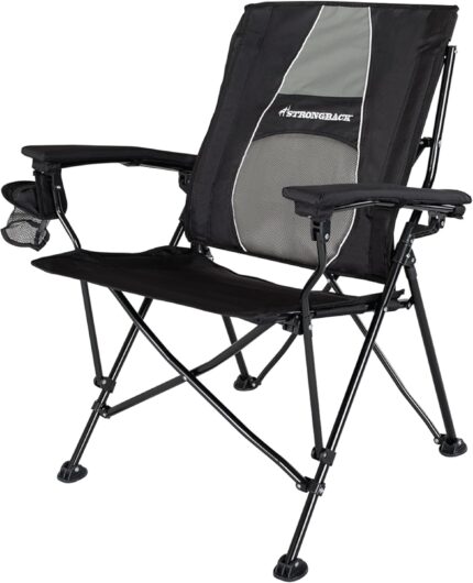 STRONGBACK Elite Folding Camping Lawn Lounge Chair Heavy Duty Camp