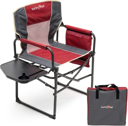 SUNNYFEEL Camping Directors Chair, Heavy Duty,Oversized Portable