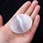 Selenite Palm Stone - Pocket Massage Worry Stone for Natural Body