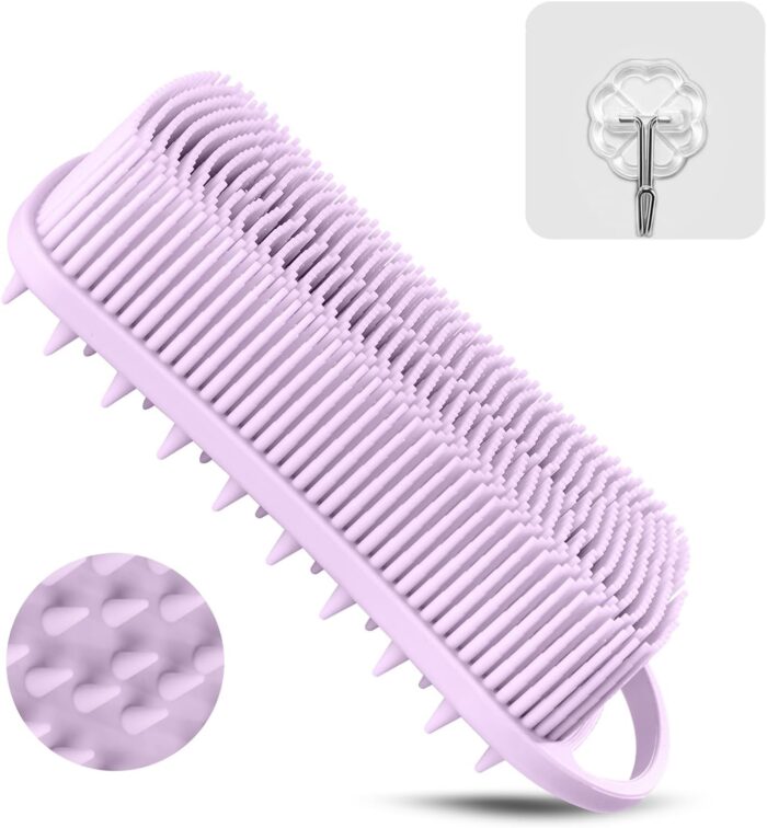 Silicone Body Scrubber, 2 in 1 Body Brush Hair Scalp Brush for Shower