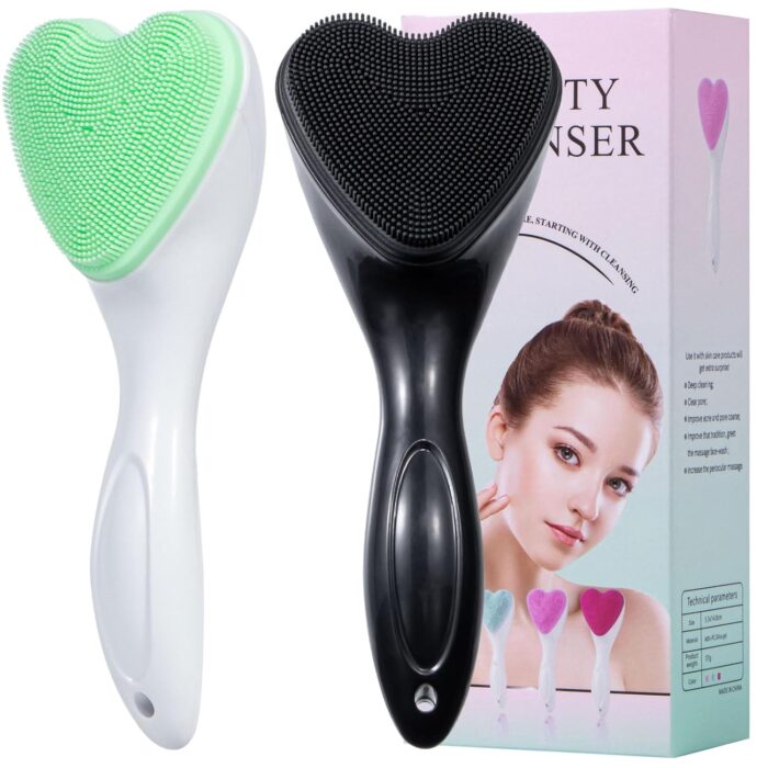 Silicone Face Scrubber Exfoliating Brush 2 Pack, Manual Handheld