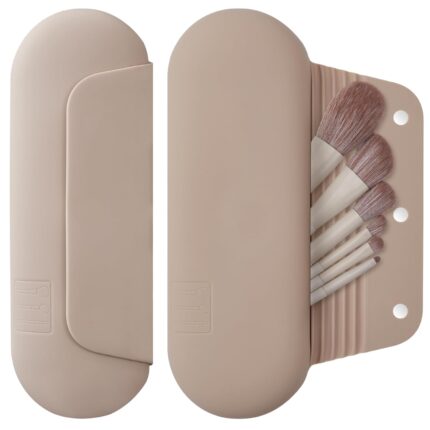 Silicone Makeup Brush Holder Travel Cosmetic Bag：Soft Portable