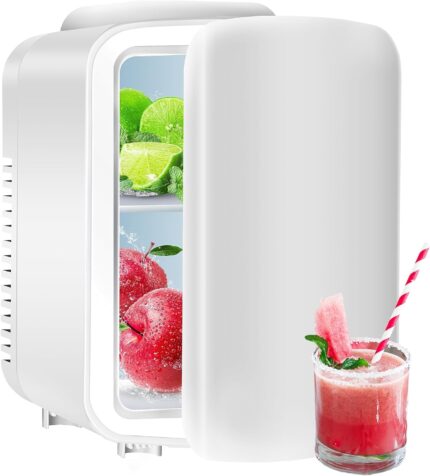 Simple Deluxe Portable Mini Fridge, 4L/6 Can Cooler and Warmer Compact