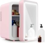 Skincare Fridge - Mini Fridge with Dimmable LED Mirror (4 Liter/6