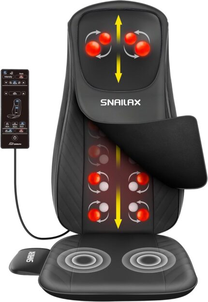 Snailax Upgraded Shiatsu Back Massager with Heat -Deep Kneading