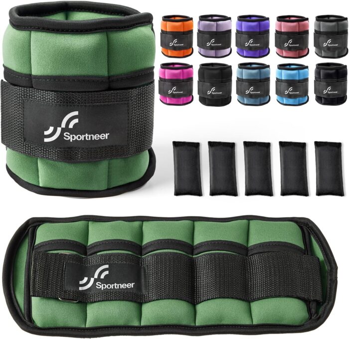 Sportneer Adjustable Ankle Weights 1 Pair 2 4 6 8 10 Lbs Leg