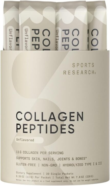 Sports Research Collagen Peptides - Hydrolyzed Type 1 & 3 Collagen