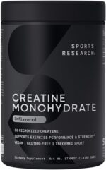 Sports Research Creatine Monohydrate - Gain Lean Muscle, Improve