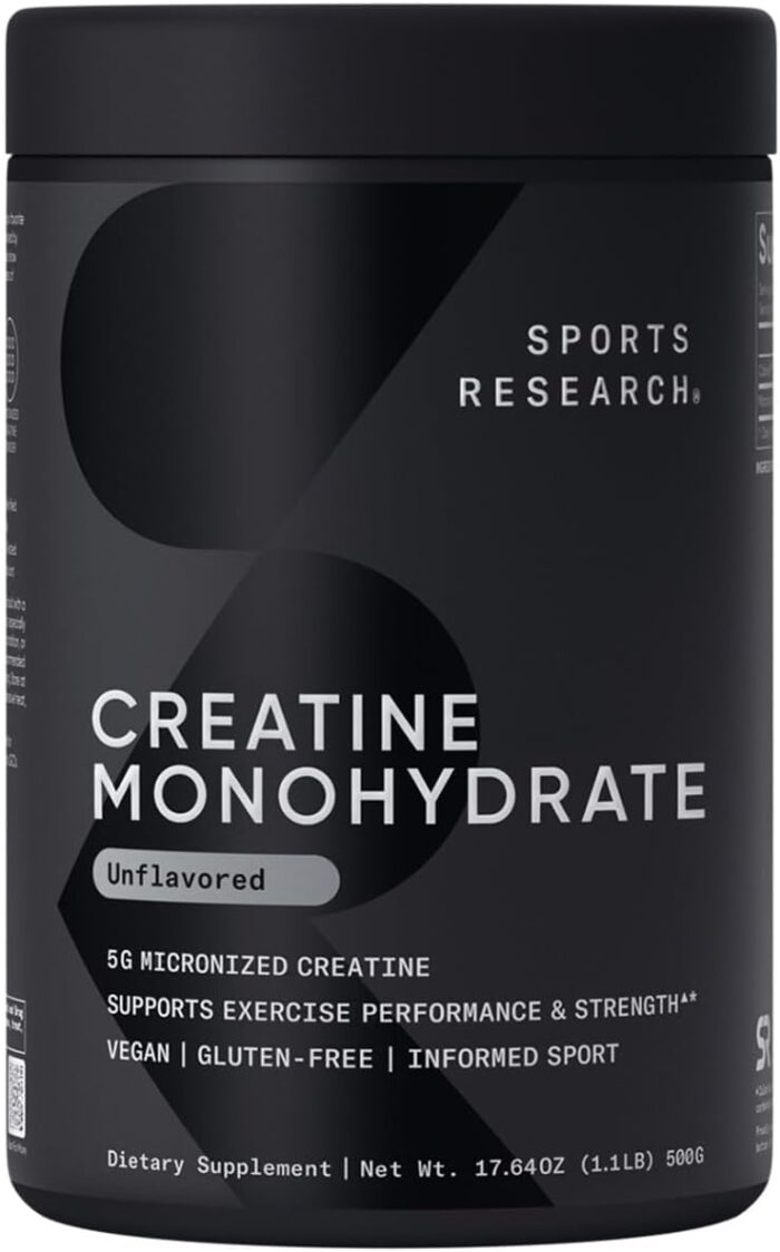Sports Research Creatine Monohydrate - Gain Lean Muscle, Improve