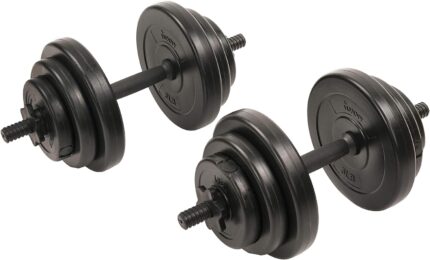Sunny Health & Fitness Exercise Vinyl 40 Lb Dumbbell Set