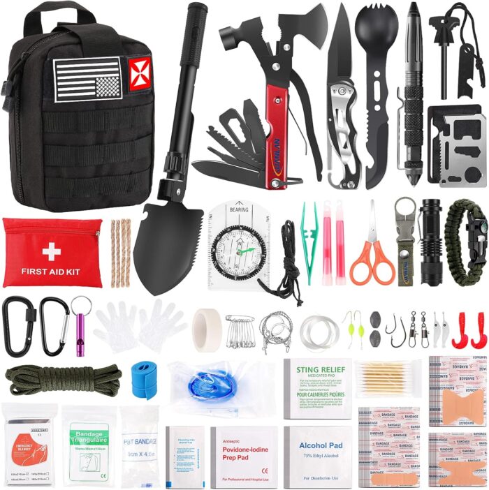 Survival First Aid Kit, 248PCS Survival Tools Camping Essentials