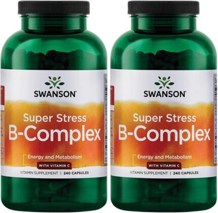 Swanson Super Stress B-Complex - Vitamin Supplement for Relaxation &