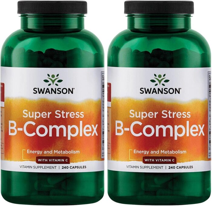 Swanson Super Stress B-Complex - Vitamin Supplement for Relaxation &