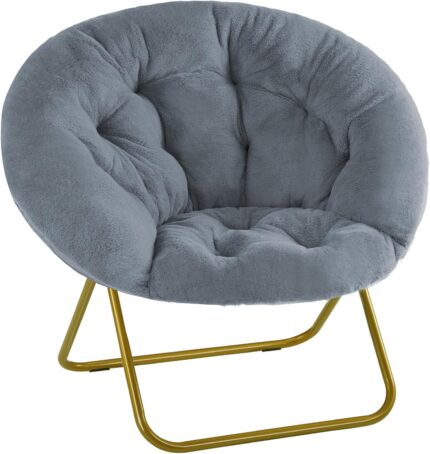 Sweetcrispy Cozy Saucer Chairs Faux Fur Living Room Reading Lounge Fur