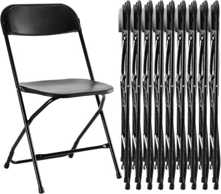 Sweetcrispy Folding Chair 10 Pack, Plastic Foldable Chairs with