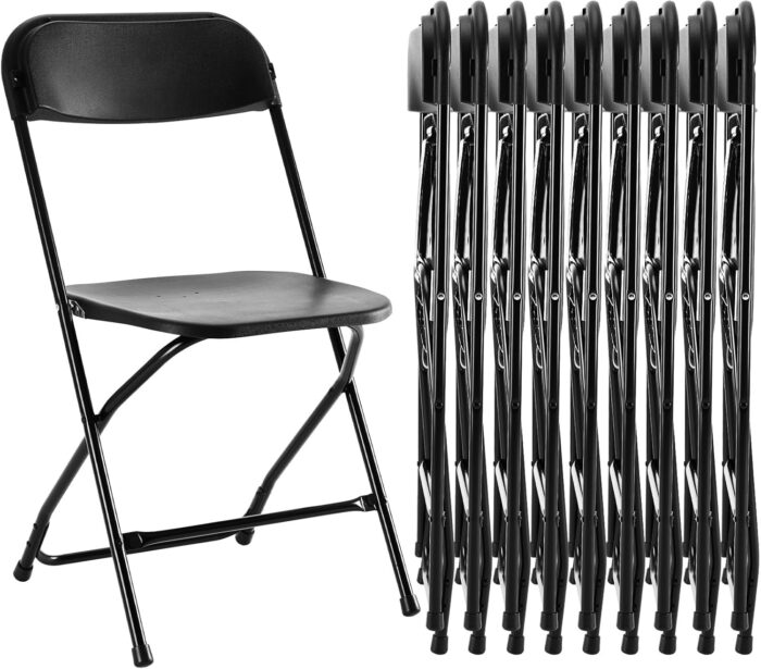 Sweetcrispy Folding Chair 10 Pack, Plastic Foldable Chairs with