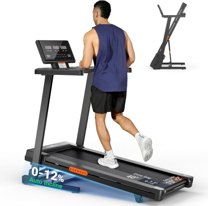 THERUN Treadmill with Incline, 3.0 HP Foldable Treadmills