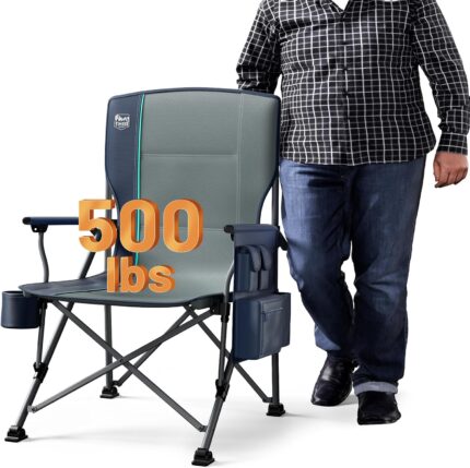 TIMBER RIDGE Oversized Folding Camping Chair High Back Heavy Duty for