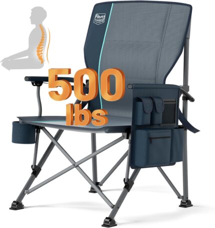 TIMBER RIDGE Oversized Folding Camping Chair with Lumbar Support
