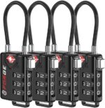 TSA Approved Cable Luggage Locks, Re-settable Combination with Alloy