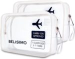TSA Approved Clear Travel Toiletry Bag with Zippers Carry-on Travel