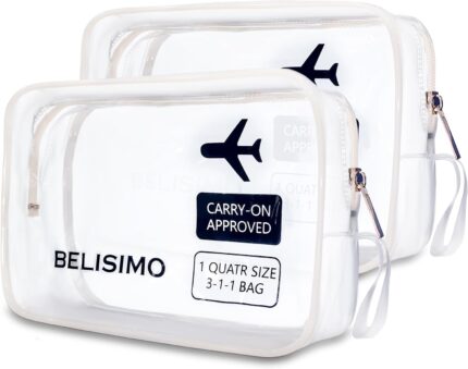 TSA Approved Clear Travel Toiletry Bag with Zippers Carry-on Travel