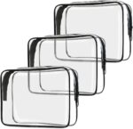 TSA Approved Toiletry Bag, 3 Pack Clear Travel Bags for Toiletries,