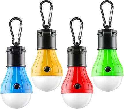 Tent Lamp 4 Packs Portable LED Tent Lights Clip Hook Hurricane