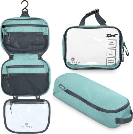 Toiletry Bag Kit Set: Hanging Travel Toiletry Bag + 311 TSA Cosmetic